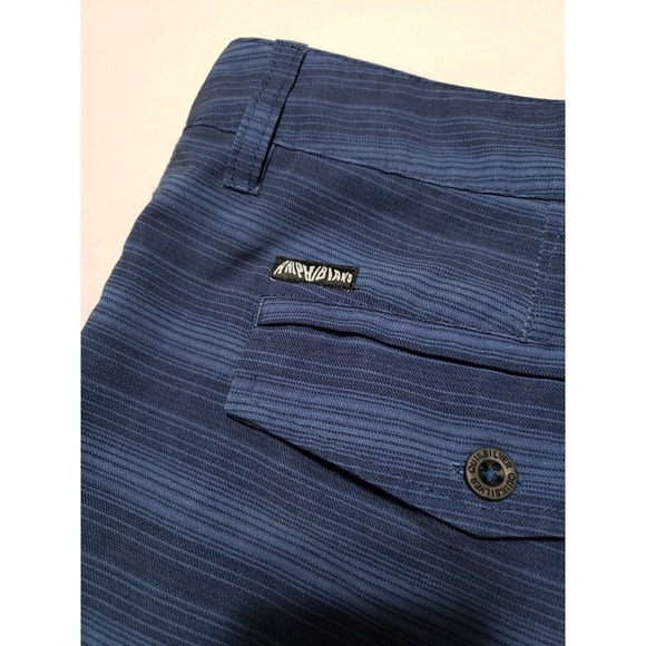 Quicksilver Amphibian Shorts Mens 37 Blue Striped Stretch Board Shorts - Picture 1 of 6